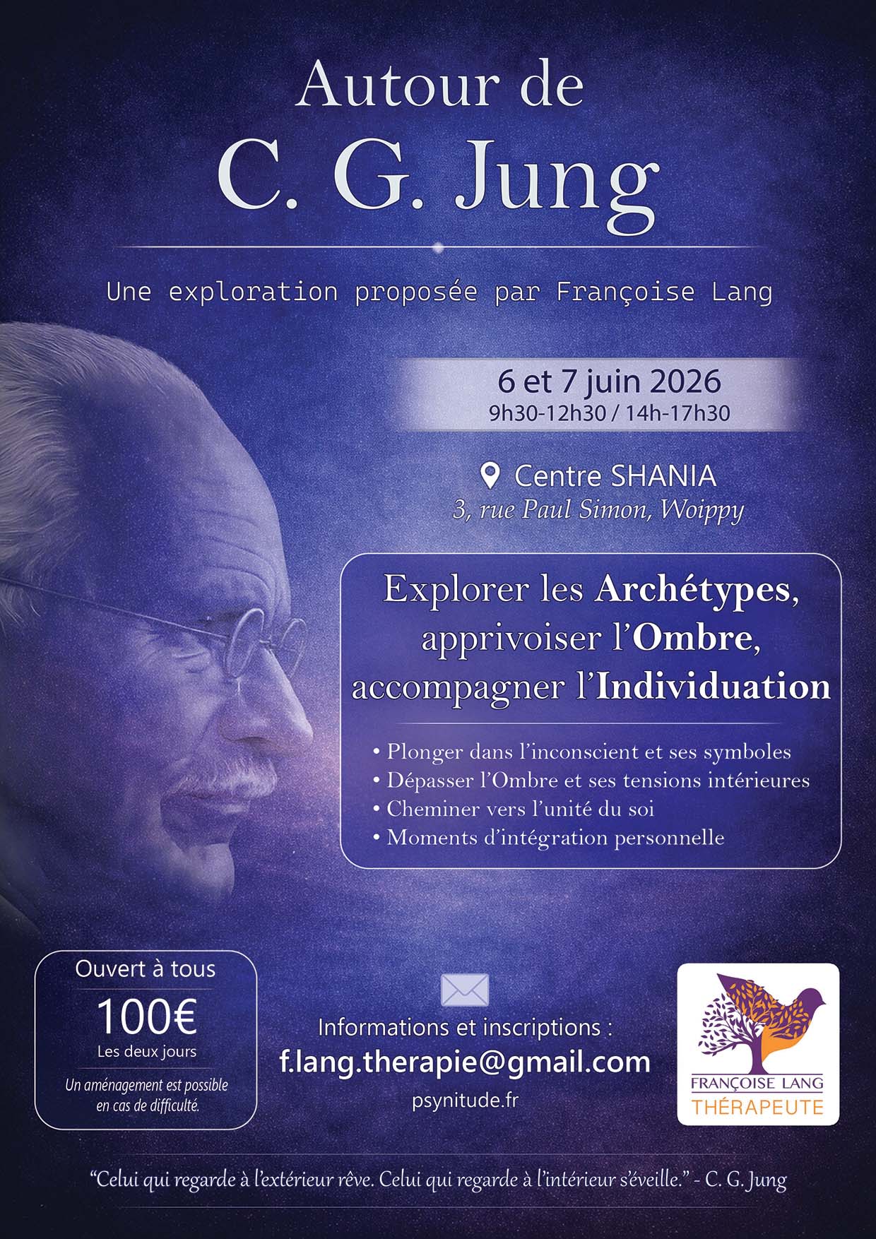 Affiche de l'atelier Autour de C. G. Jung